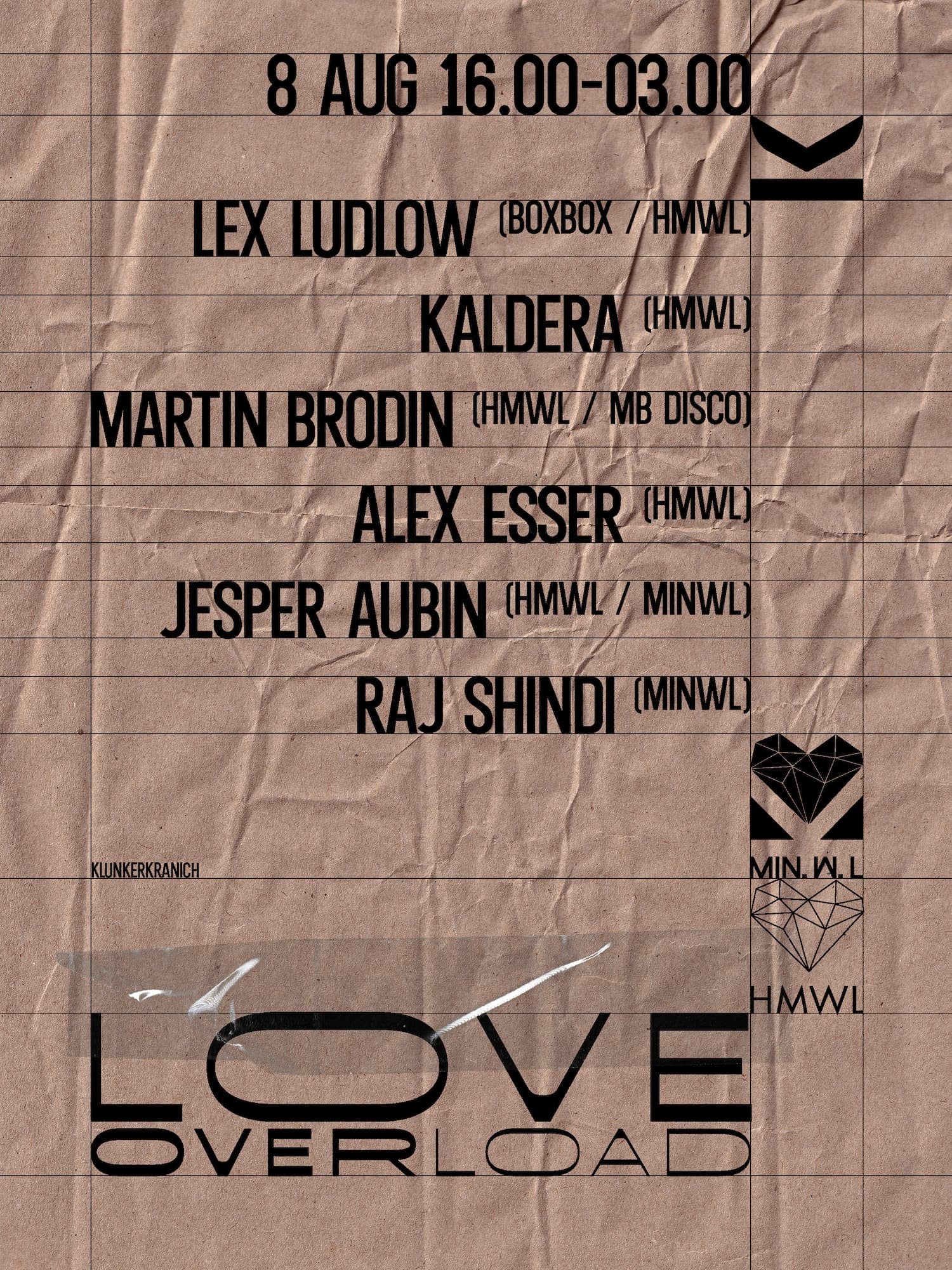 LOVE OVERLOAD - HMWL & MINWL Label night