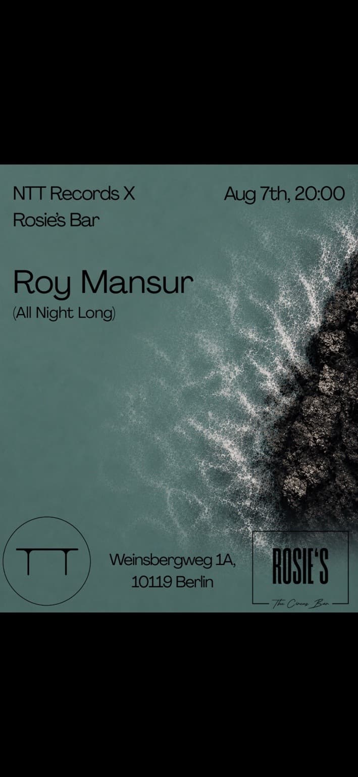 !FREE ENTRY! NTT Records X Rosie's Bar: Roy Mansur all Night long