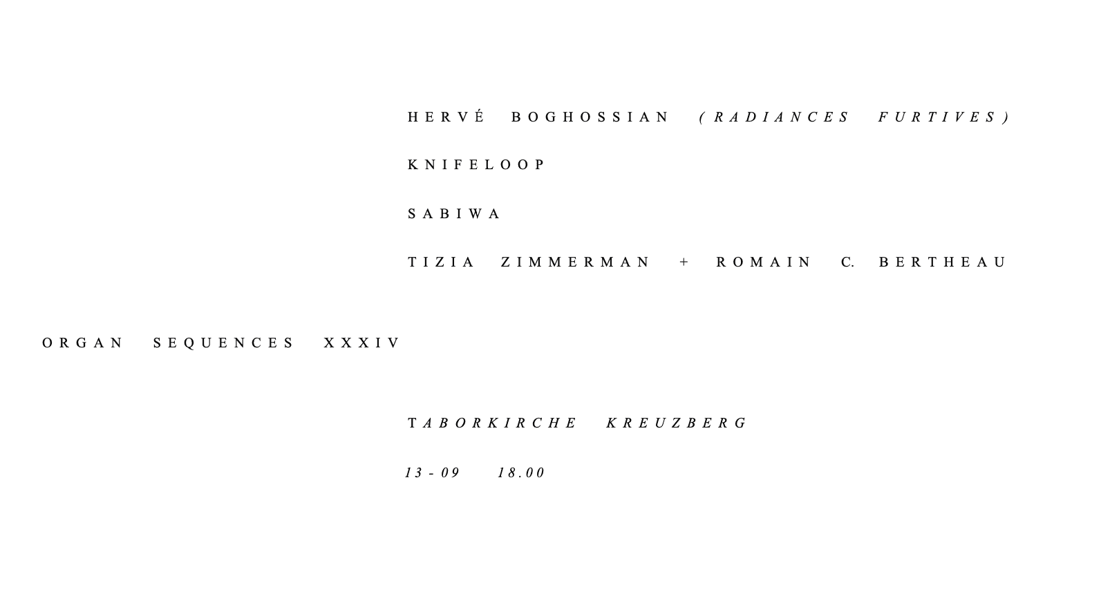 ORGAN SEQUENCES XXXIV