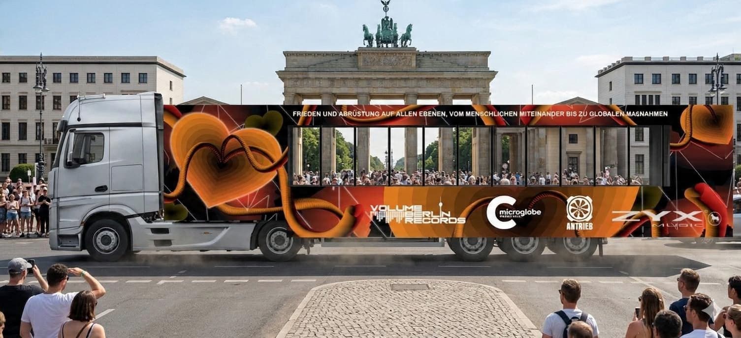 Rave the Planet Parade Imagine Love Volume Berlin Records & Microglobe Collective Float