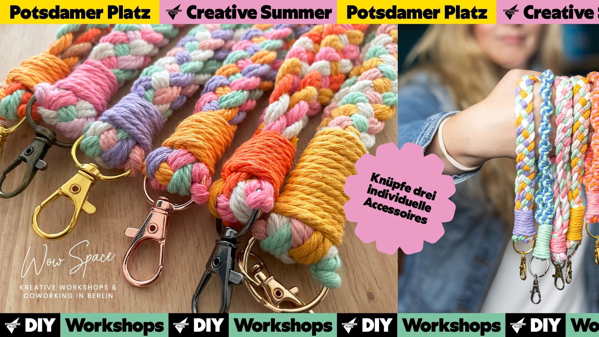 Makramee Schlüsselanhänger & Handyketten (Macrame Keychains & Phone Straps) | Creative Summer Potsdamer Platz