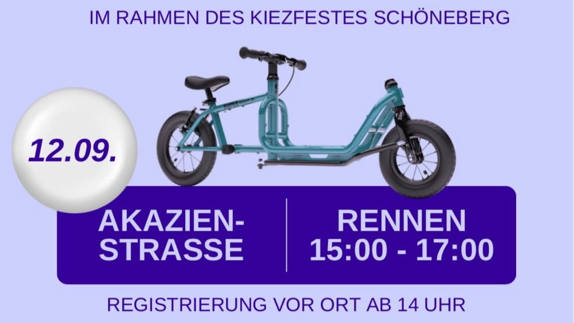 Erstes Berliner Lastenlaufrad-Rennen beim Kiezfest Schöneberg