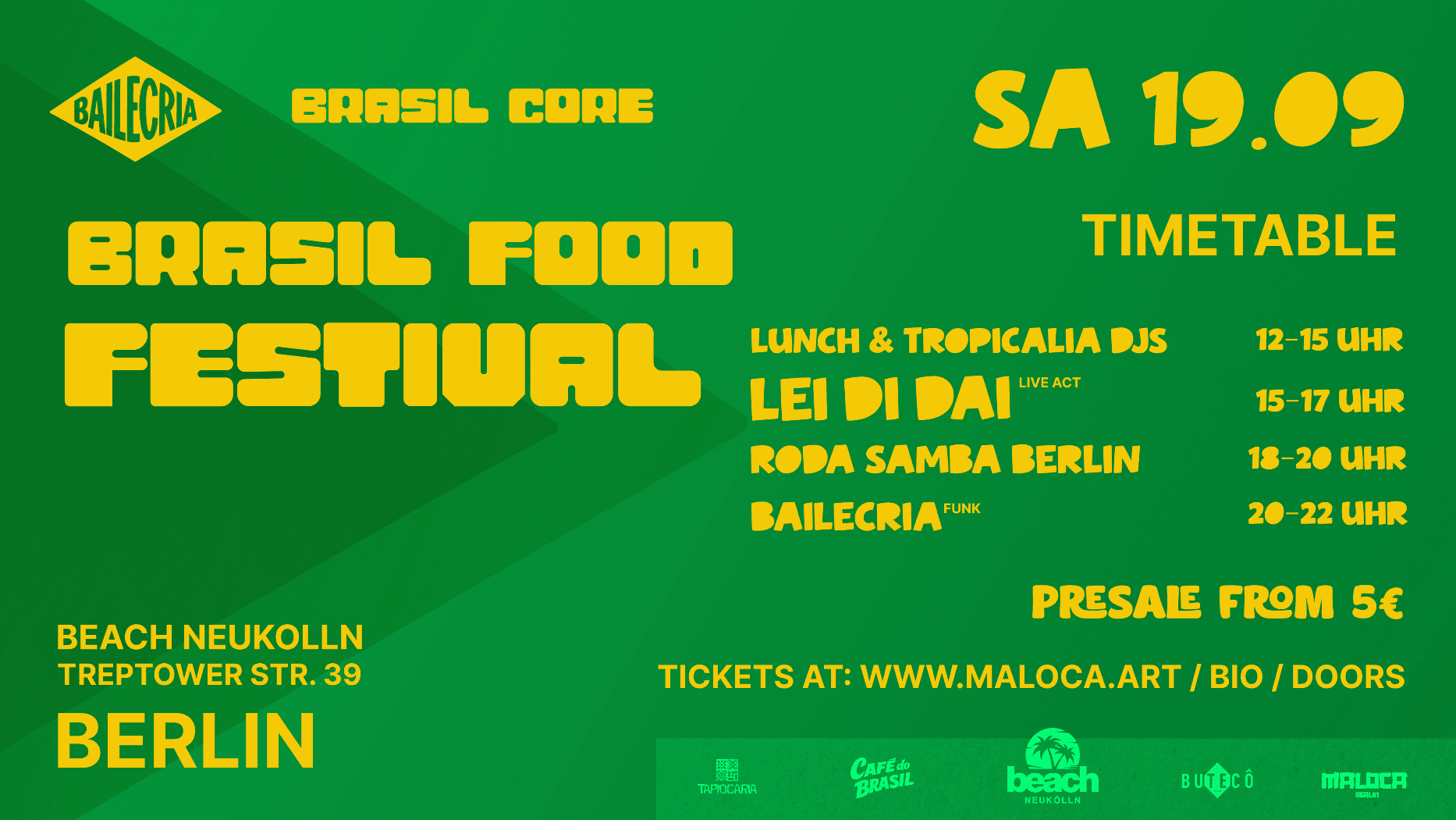 BRASIL CORE FOOD FESTIVAL - SAMBA LIVE BAND DJS FOOD STANDS - BEACH