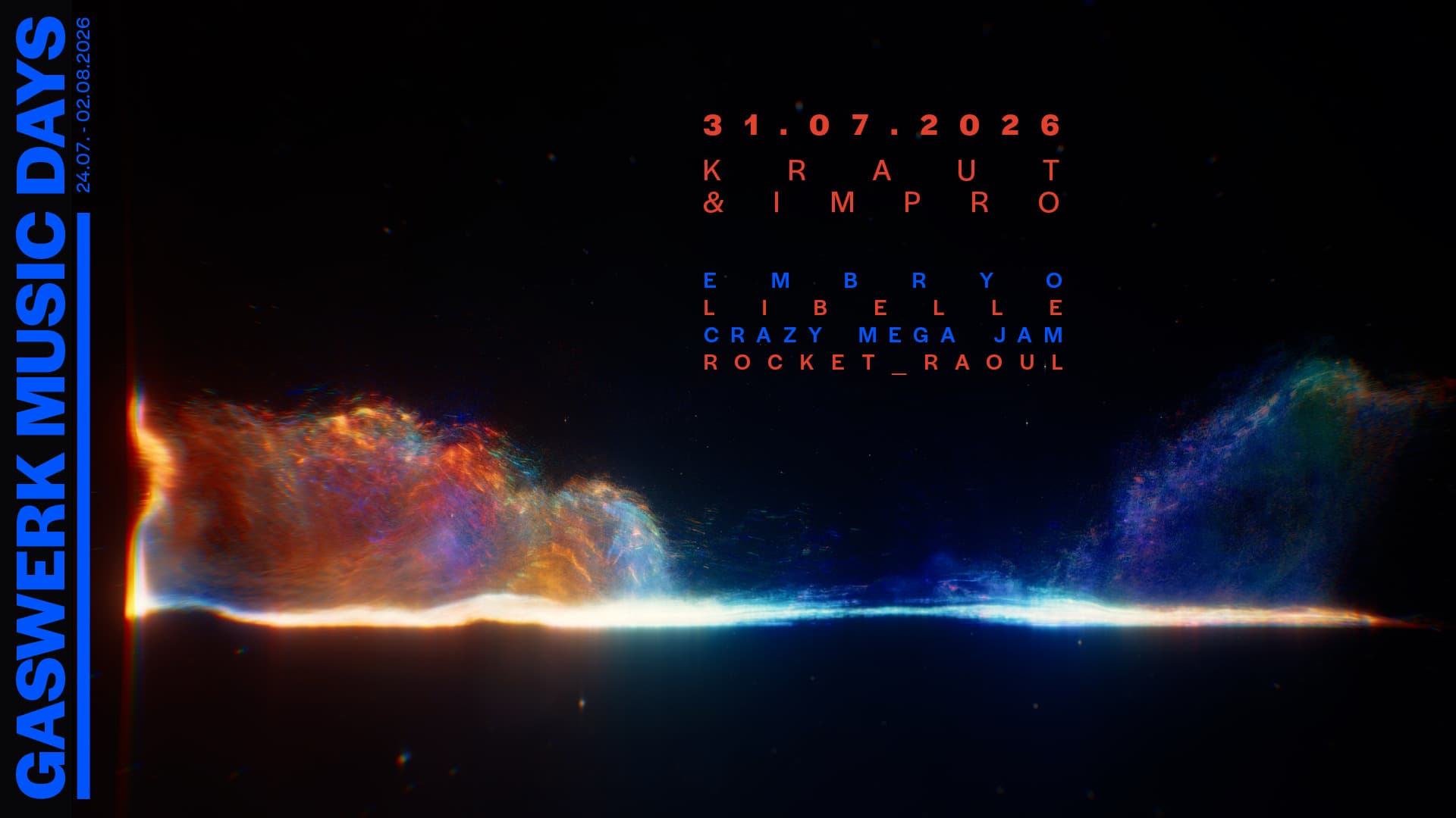 GASWERK MUSIC DAYS 2026 - KRAUT & IMPRO: Embryo, libelle, Crazy Mega Jam, rocket_raul